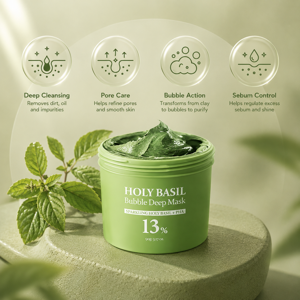 The Holy Basil Bubble Deep Mask